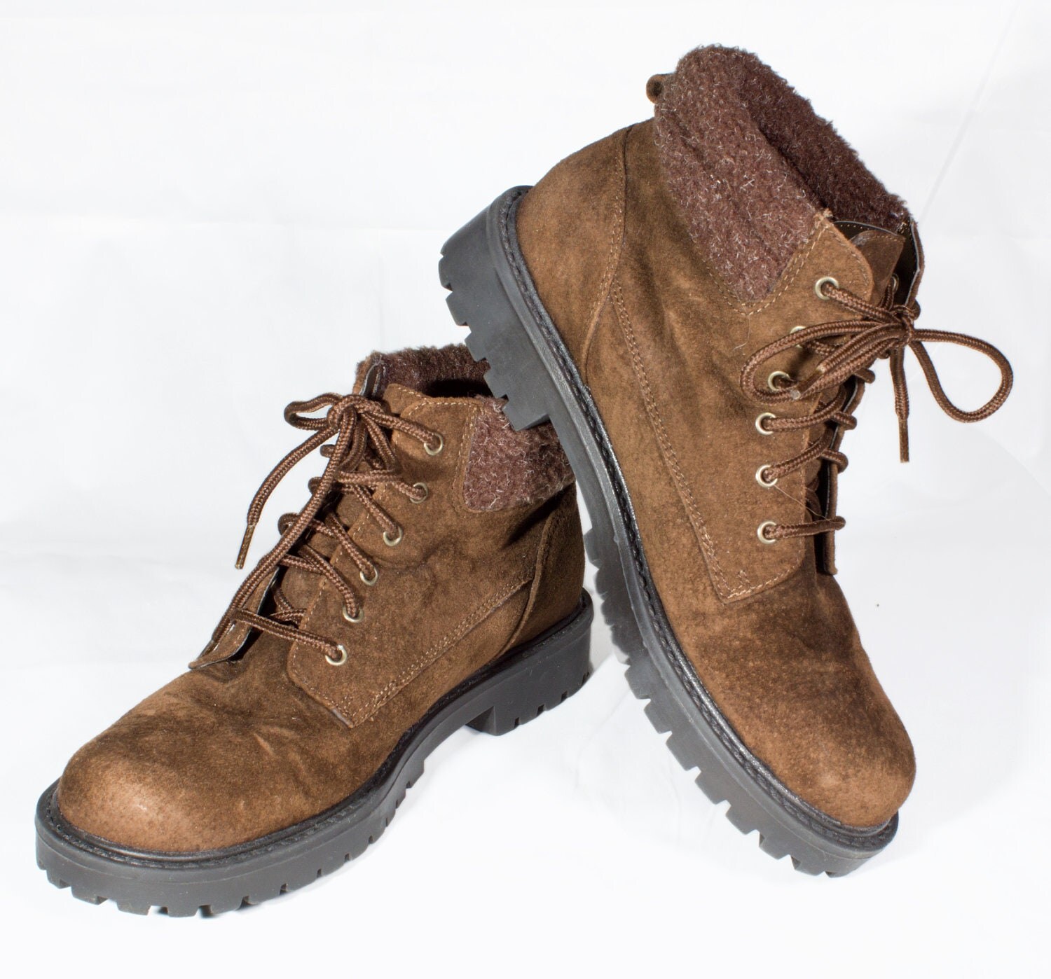 VTG 90's Chocolate Brown Suede Hiking Boots Womens size