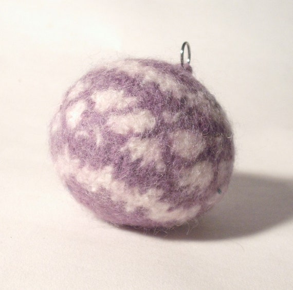 Purple Felt Christmas  Decoration Bauble by CreatedandFelted