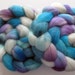 Soft ocean blue - Corriedale Wool Roving (Top) - Handpainted Spinning or Felting Fiber, 4 ounces