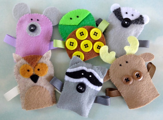 Felt Forest Critter Finger Puppets Sewing Pattern PDF