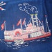 1950s VIntage Cotton Novelty Fabric - Streamboat - Riverboat - New Orleans - Navy Yardage