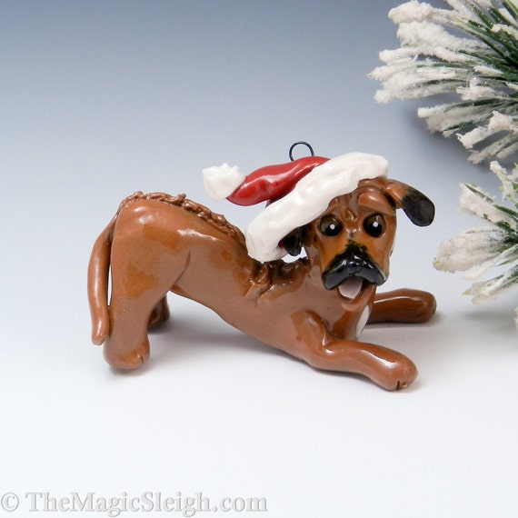 Rhodesian Ridgeback Ornament Christmas Santa by TheMagicSleigh