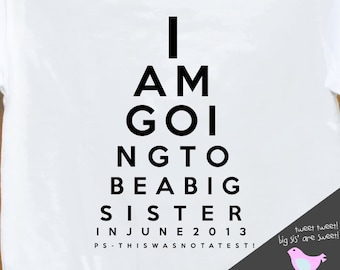 big sister shirt - funny eye chart pregnancy announcement t- shirt