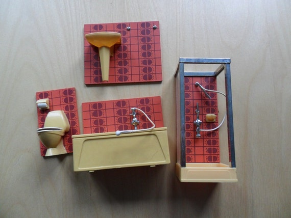 Vintage Lundby Doll House Bathroom 1970s REDUCED PRICE