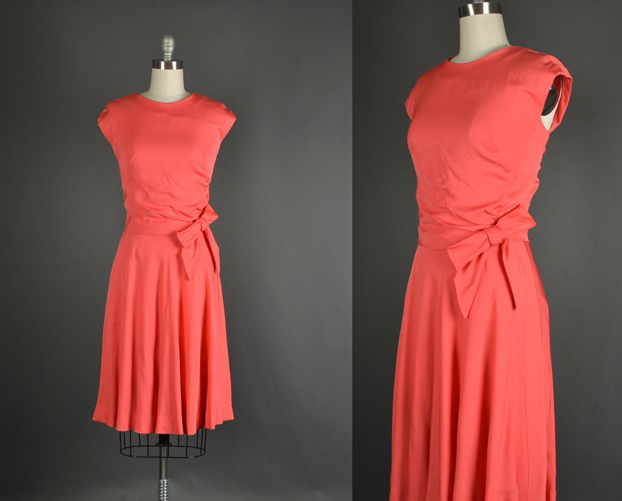 Full Skirt Dress 1950s Dress 50s Dress silk by NodtoModvintage