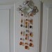 stained glass sun catcher beveled glass, peach/amber