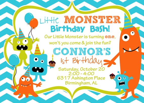 Monster Bash Birthday Party Invitations 5