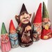 Vintage Gnome Doll Family 1970s Uniebock Toy Works Plush Stuffed Soft