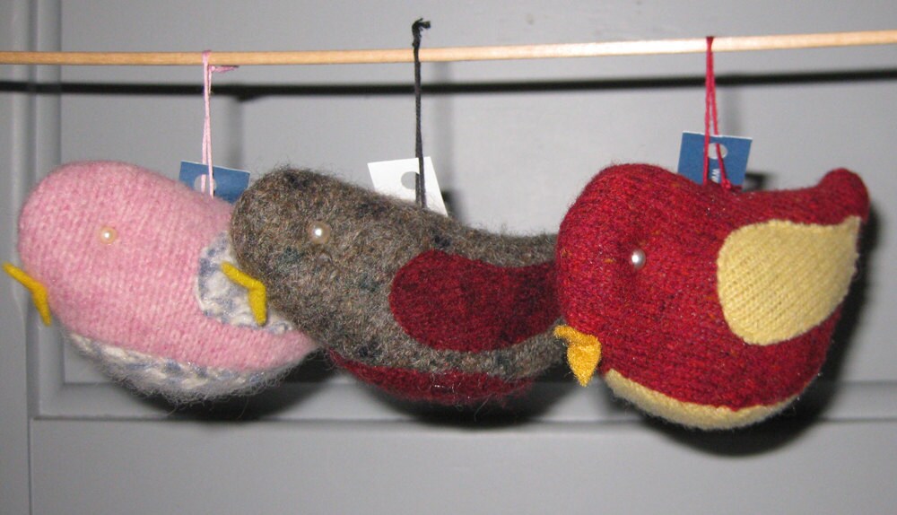 Bird of a Sweater Ornaments - Set of 3