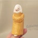Shaman Rabbit Porcelain Figurine in Yellow Robes - Animal Sculpture Buddha Bunny Art - Next Day Shipping