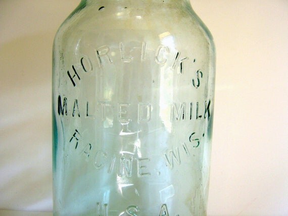 Antique Blue Jar Malted Milk Jar Horlick's Racine