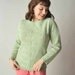 Vintage 1950s Sweater // Green and Silver Knit Pullover