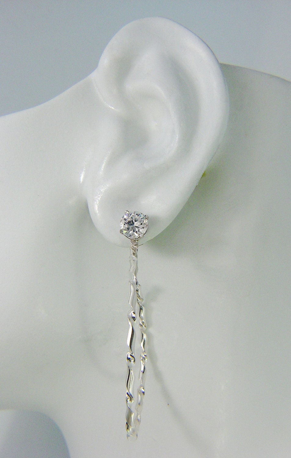 Hoop Earring Jackets for Studs Sterling Silver Twist 40mm
