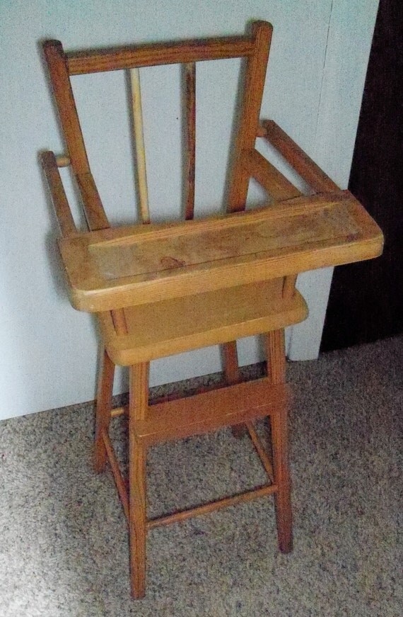 Vintage Wood Doll High Chair 1960s