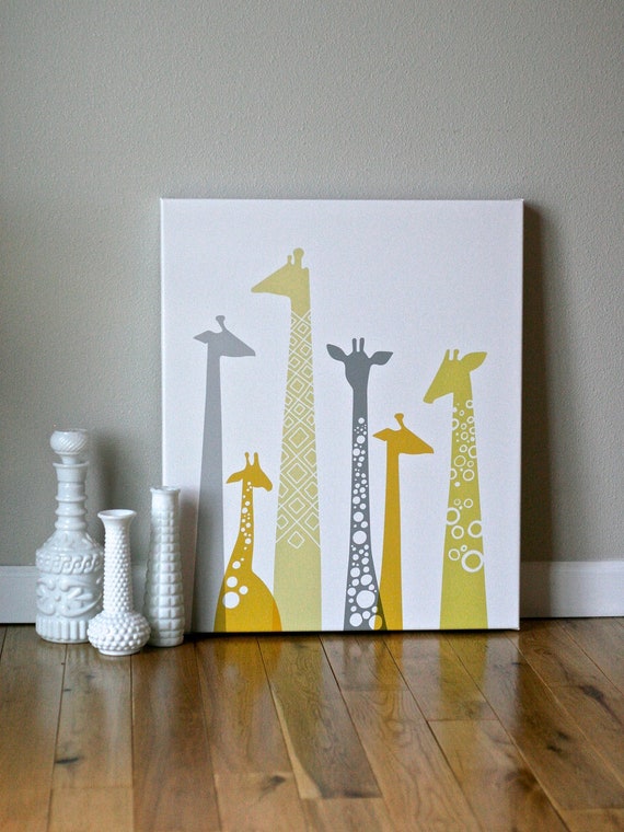 20X24 giraffes giclee on canvas wrapped to frame