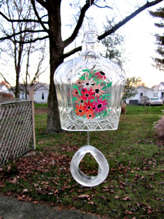 Recycled Glass Bottle Wind Chime Crown Royal Garden Recycled Glass Bottle Wind Chime Crown Royal Garden Decoration