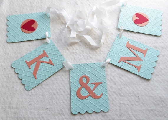 Initials Wedding Banner - Embossed Quatrefoil - MADE TO ORDER - Bridal Shower Decoration Photo Prop Banner Wedding Sign Il_570xn