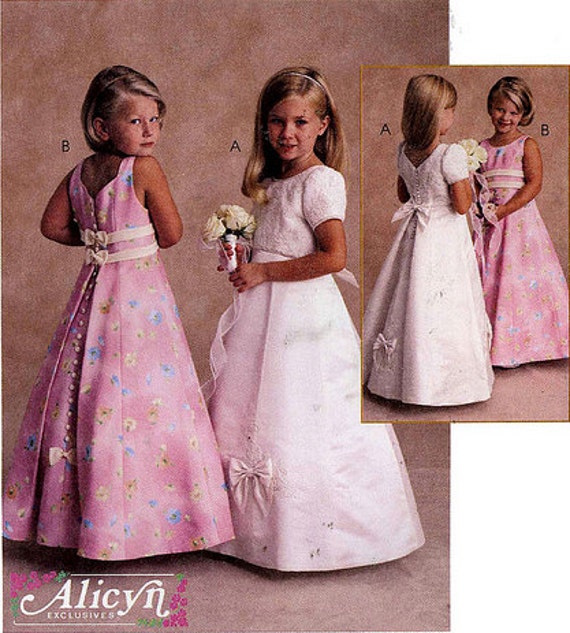 GIRLS DRESS Sewing Pattern Girls Wedding Flower Girl Party