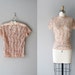 1940s blouse / lace blouse / blush lace / Cachet 40s blouse