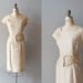 50s dress / 1960s wiggle dress / Shimmer Silk dress