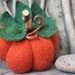 Dark Orange Pumpkin Gourd Ecofriendly wool Halloween Thanksgiving Home Decor (woolcrazy)