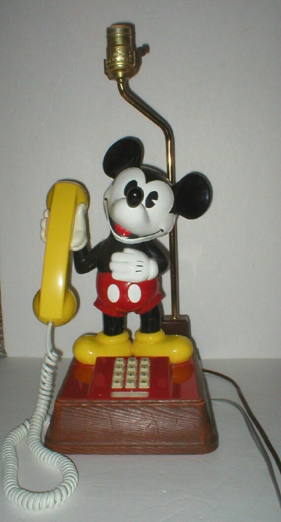 Items similar to Mickey Mouse Telephone Lamp Combination on Etsy
