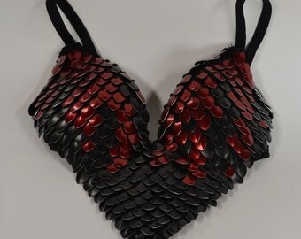 Scalemail Fantasy Belly Dance Costume Top in knitted Dragonhide Armor for Custom Order