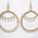 Wire Wrapped Hoop Earrings, 14kt Gold Filled, Pearl Wire Wrap, Chain Dangle Earrings, Summer Fashion