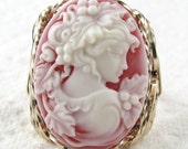 Grecian Goddess Red Cameo Ring 14K Rolled Gold Custom Jewelrly Grecian Goddess Red Cameo Ring 14K Rolled Gold Custom Jewelrly
