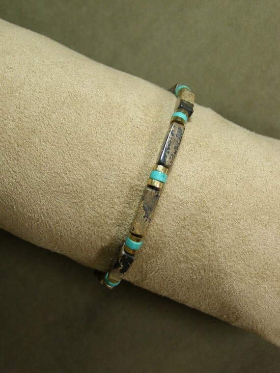 Mens Bracelet Turquoise Bracelet Mans Jewelery Stretch