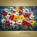Original Painting NIGHT FLOWERS Palette Knife Impasto Modern Textured Artwork