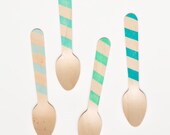 Ombre for Boys - 20 Wooden Ice Cream Spoons - Perfect For Parties