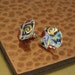 Small Textured Button Earrings in Lavender Multi
