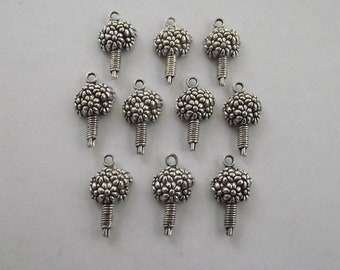 Boquet Charms- 10 charms- antique silver charms