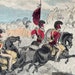 1851 Antique Hand-coloured Print. The Enniskillen Dragoons at the Battle of Waterloo