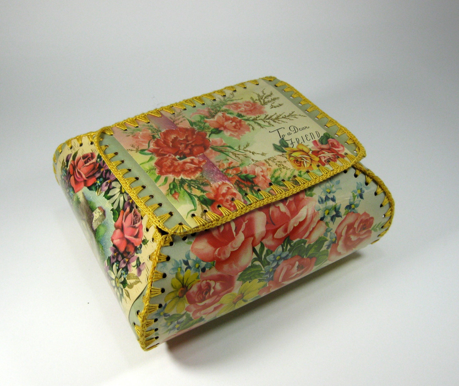 Antique Floral Greeting Card Box Handmadevictorian