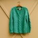 R e s e r v e d..................................vintage Deep Teal Green Italian Woolen Cable Knit Sweater