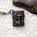 The Secret Keeper - Rustic Brown Leather Miniature Wearable Book with Tea Stained Pages & Tiny Rare Vintage Key