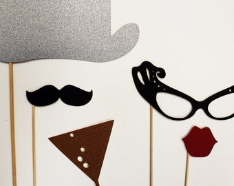New Year's Eve Photobooth Prop Set. Photo Booth Props