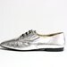 Vtg Metallic Silver Leather Oxfords 9