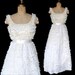 1960s Wedding Dress / tiered lace gown / XS-S