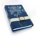 Journal in Blue Leather - Large Notebook Journal Diary 280 White Pages - CHRISTMAS DISCOUNT SALE