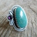 Turquoise Ring with Amethyst in Oxidized Sterling Silver