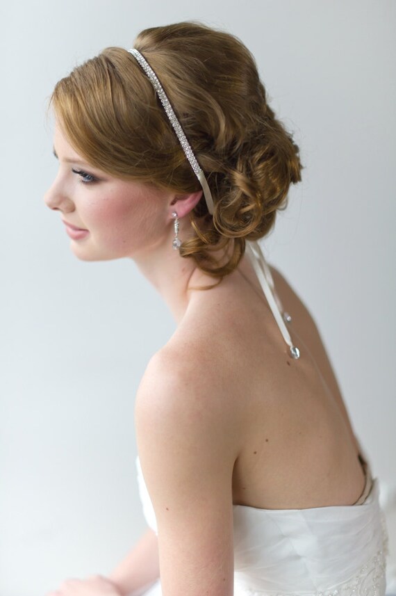 Bridal Ribbon Headband Luxe Satin Ribbon Headband Wedding