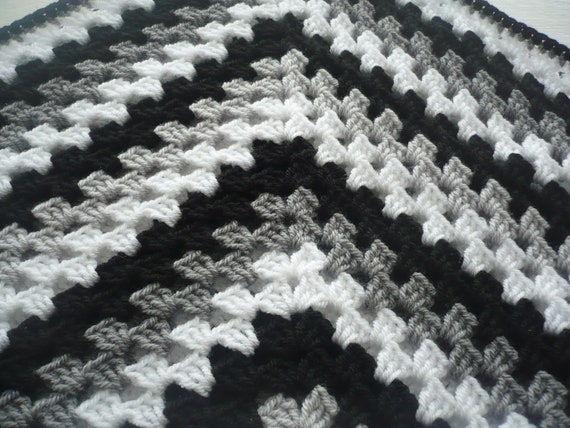 in baby blanket crochet white Granny Black Baby and Blanket Shawl Colours in Square White