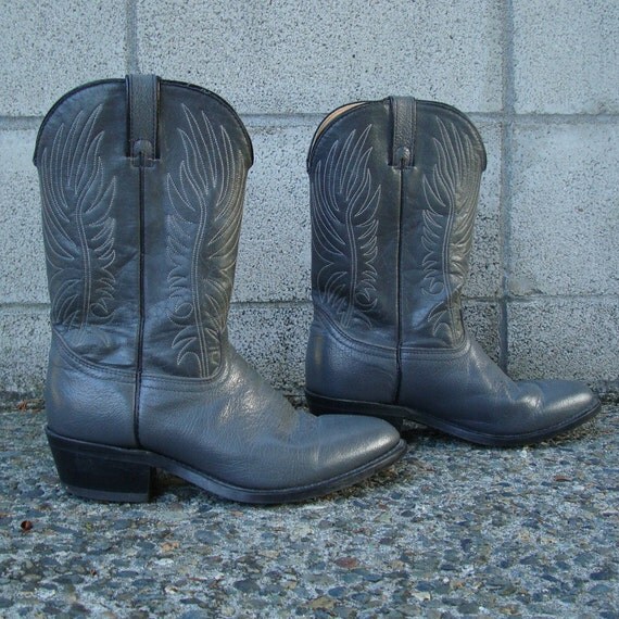 grey cowboy ankle boots