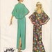 Vintage 1970 Simplicity 5420 Sewing Pattern Backless Maxi Dress With Capelet Cape size 14 Bust 36