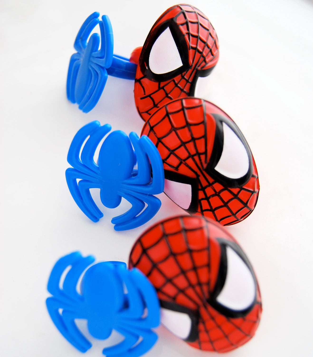 Spiderman and Spider Super Hero Rings or Cupcake by CupcakeSocial