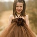 Chocolate Brown Flower Girl Tutu Dress - NB thru 18m