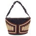 RESERVED Zig Zag Bag - Vintage 1940s Handbag, Geometric Design In Coffee Browns, Made from Coiled Plastic Cord Like Miniature Telephone Wire